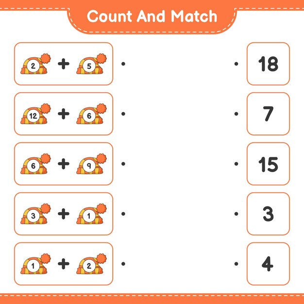 Count and match count the number of Hat and match with the right numbers Educational children game