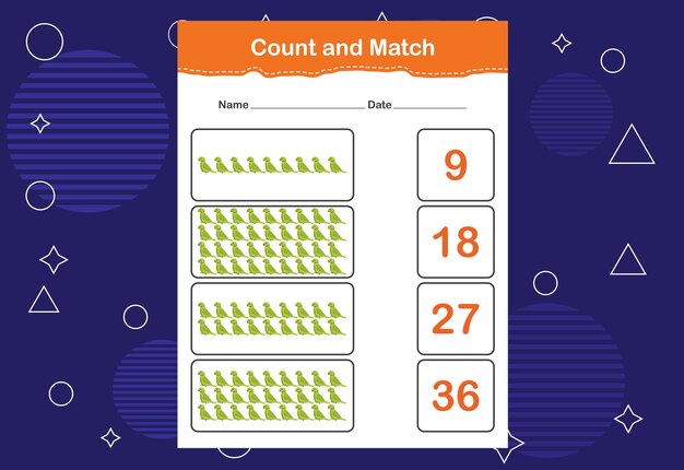 count and match with the correct number count how many birds and choose the correct number