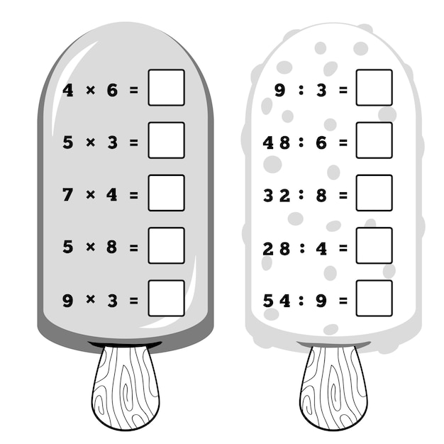 Counting Game for Preschool Children Educational a mathematical game Ice cream