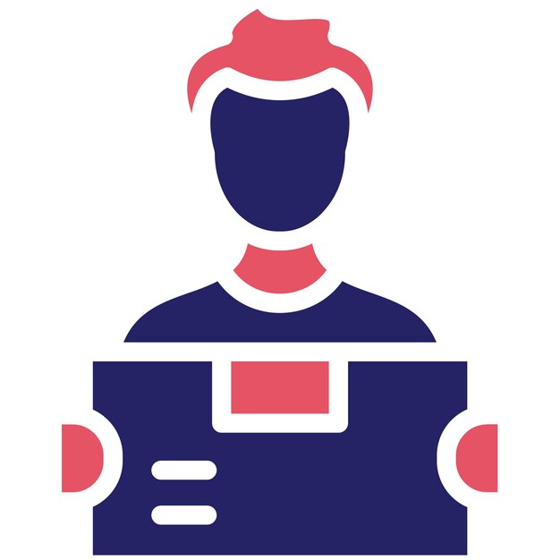 Courier Man vector icon illustration of Delivery and Logistics iconset