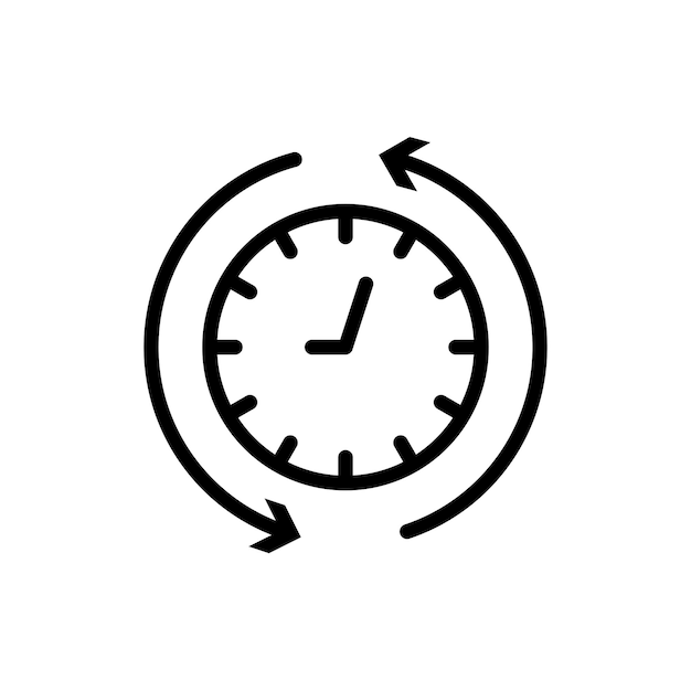 Course of Time Icon Set Time clock countdown vector symbol in a black filled and outlined style Moments Passage Sign