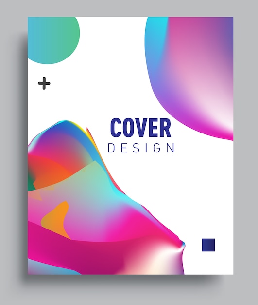 Cover design template with abstract and colorful background