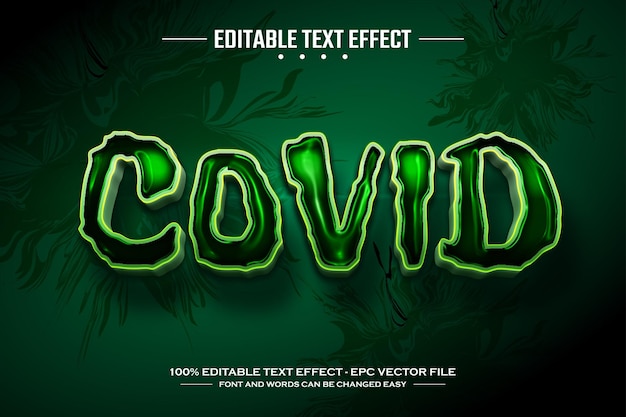 covid 3d editable text effect template