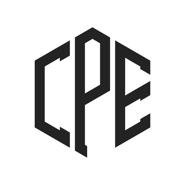 cpe logo design initial letter cpe monogram logo using hexagon shape