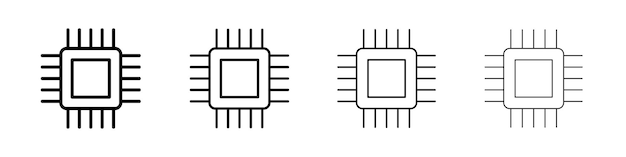 CPU icon linear logo isolated