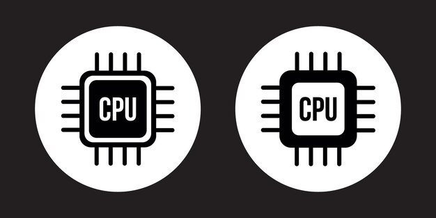 Cpu vector icon set