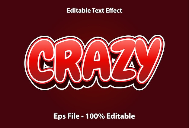 Crazy text effect editable with red color