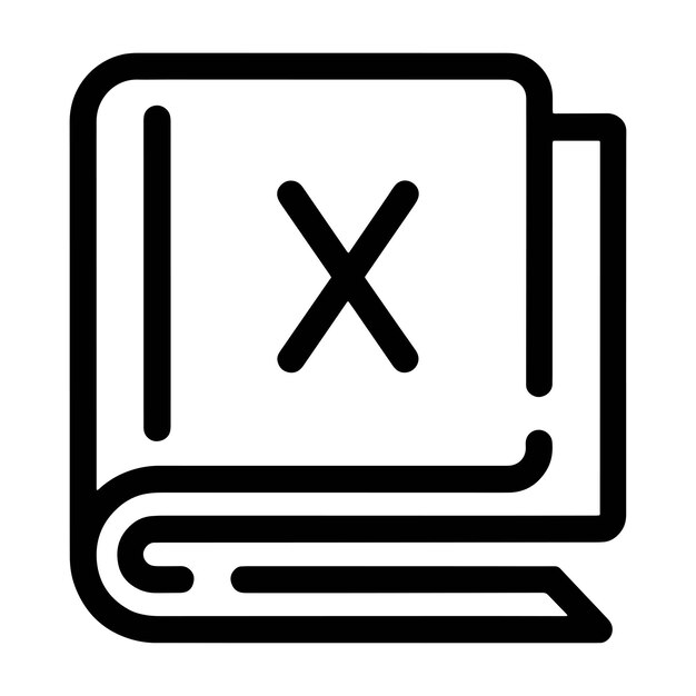 Create a Minimalistic Icon of a Closed Book with an X Symbol
