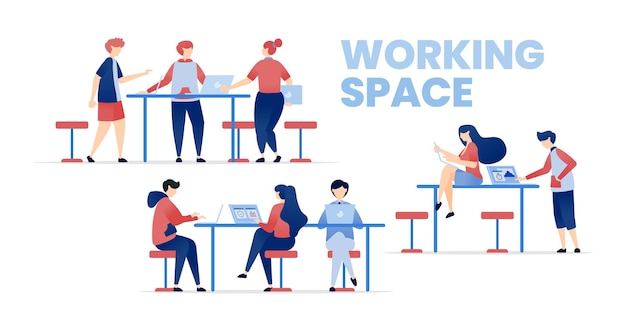 Creating Safe and Comfortable Working Spaces People Discussing Collaborating in Productive Workspace