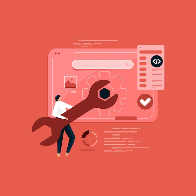 creation development and setup of responsive internet website interface for multiple platforms, conceptual banner of web technology