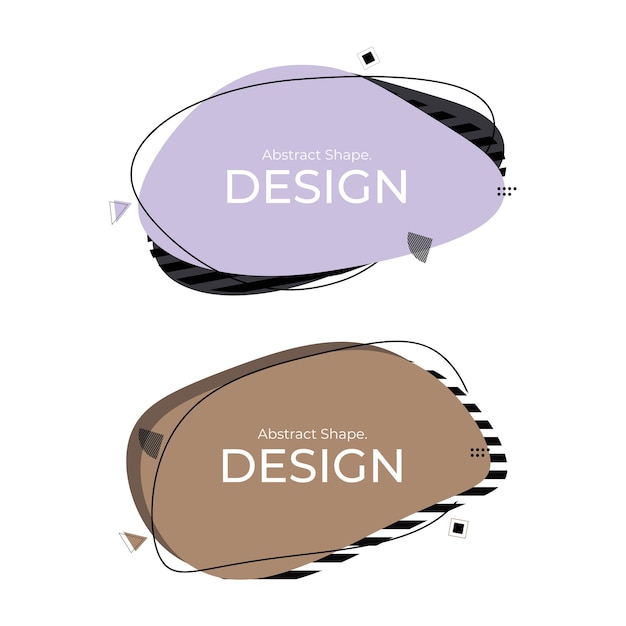 creative abstract element design shapes purple and brown