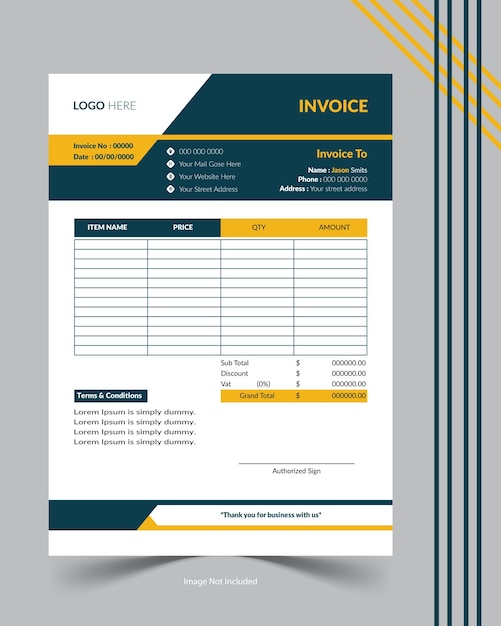 Creative business invoice design template