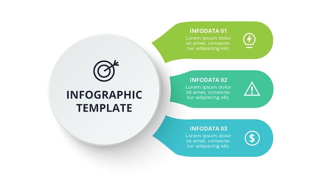 Creative concept for infographic with 3 steps options parts or processes Business data visualizat