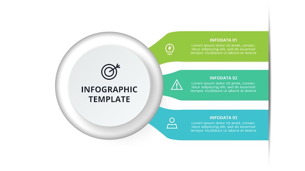 Creative concept for infographic with 3 steps options parts or processes Business data visualizat