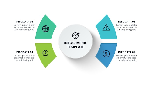 creative concept for infographic with 4 steps options parts or processes business data visualizat