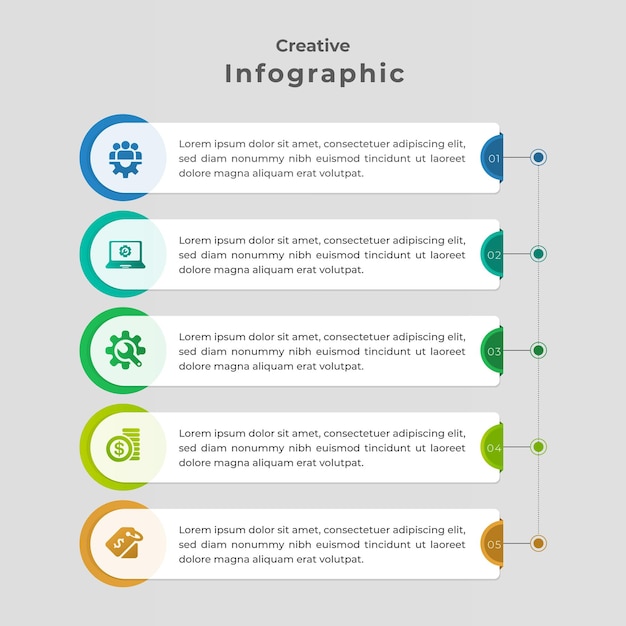 Creative infographic with five options