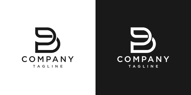 Creative Letter B Monogram Logo Design Icon Template White and Black Background