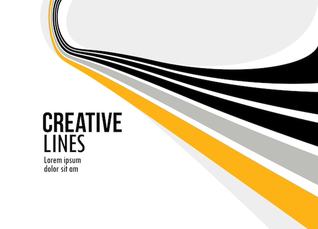 Creative lines vector abstract background 3D perspective linear graphic design composition stripes in dimensional rotation poster or banner