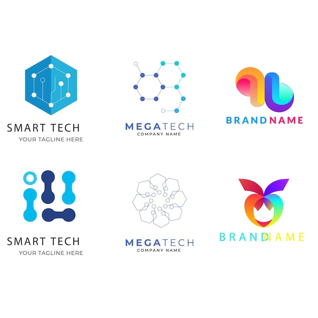 Creative logo Gradient blue logo geometric icon Abstract logo vector