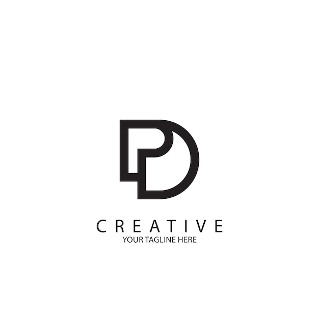 Creative monogram PD and DP letter logo vector.