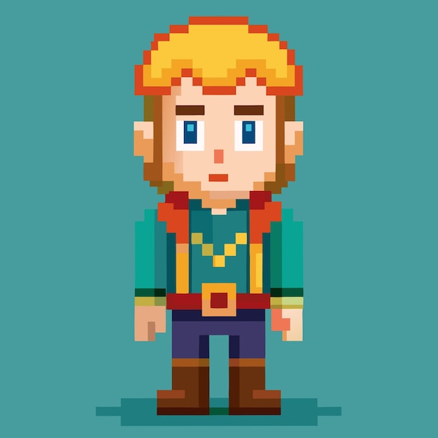 creative pixel characters and elements in vector art style