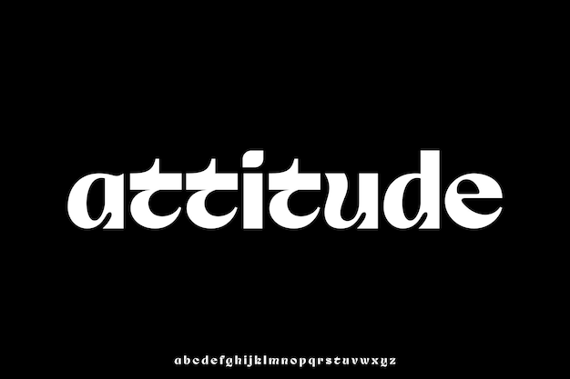Creative psychedelic sans serif alphabet display font vector Ink trap decorative typeface