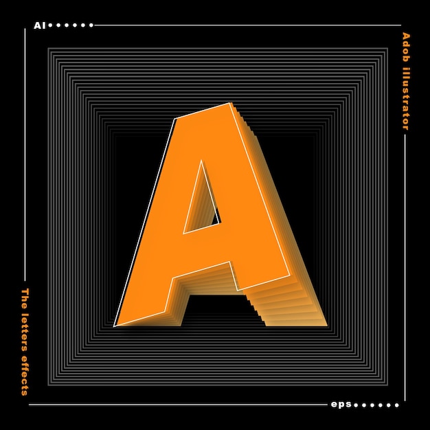 creative The letter A is in illustratorIn orange