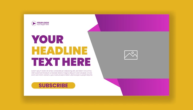 creative youtube thumbnail template design and horizontal corporate banner template