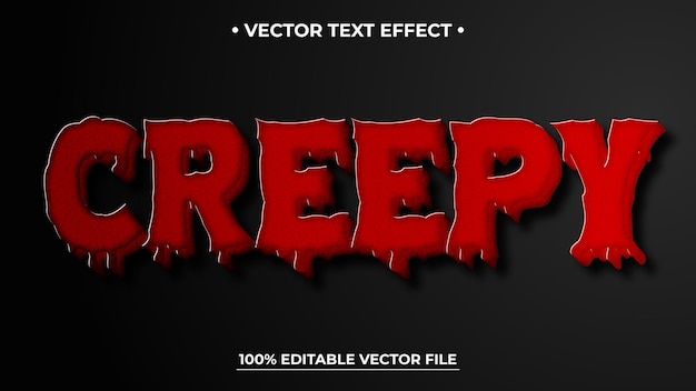 creepy editable text effect template liquid red slime 3d bold cartoon text style