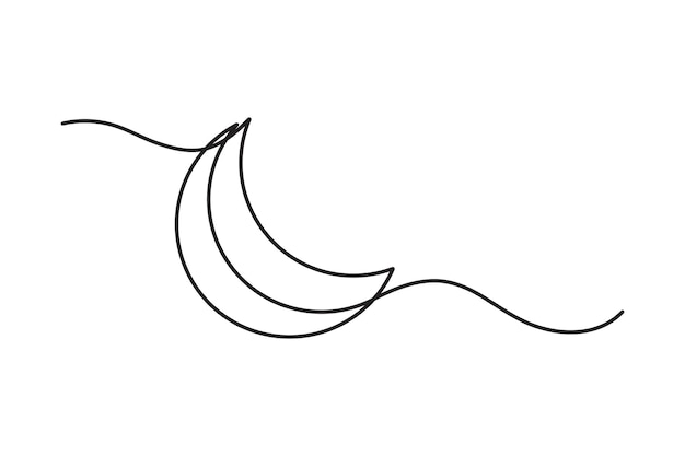 Crescent Moon Line Art