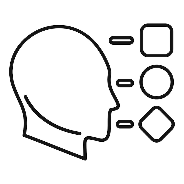 Critical thinking icon outline vector Judgment brainstorm genius