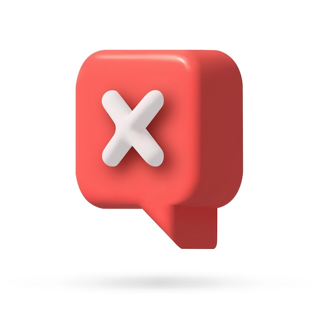Cross ban and error icon Vector 3d illustration