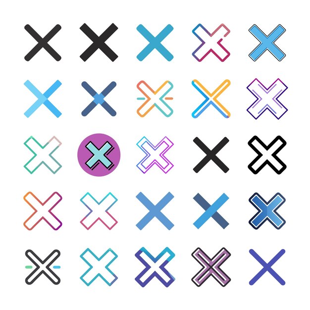 Cross Mark Icons Set