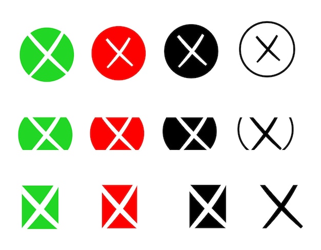 Cross Mark Icons Set