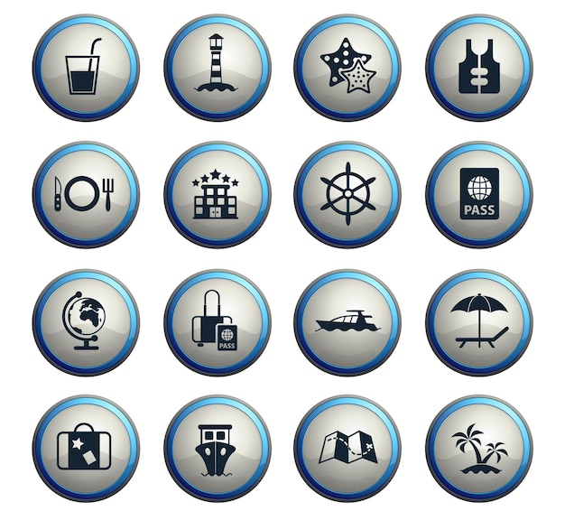 Cruise vector icons for user interface design