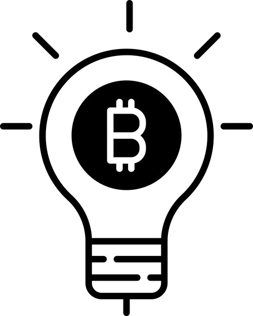 crypto Idea bulb solid glyph vector illustration