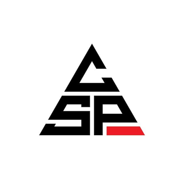CSP triangle letter logo design with triangle shape CSP triangle logo design monogram CSP triangle vector logo template with red color CSP triangular logo Simple Elegant and Luxurious Logo