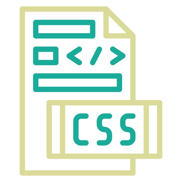 css file vector icon illustration of coding and development iconset