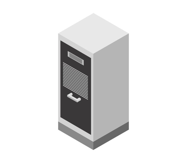 Cửa tủ khóa kim loại isometric