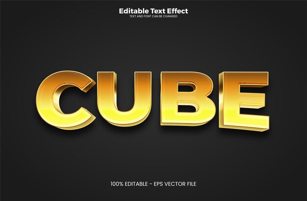 Cube editable text effect in modern trend style