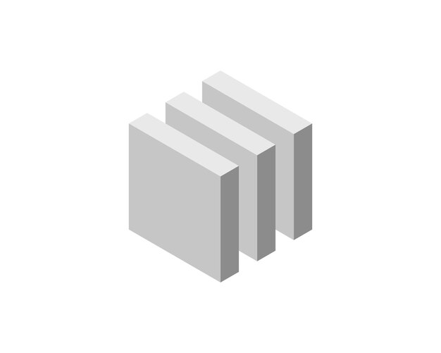 Cube logo geometric vector design Box logotype company trendy tech emblem in pixel style