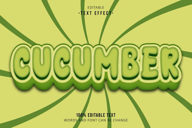 cucumber editable text effect 3d cartoon style
