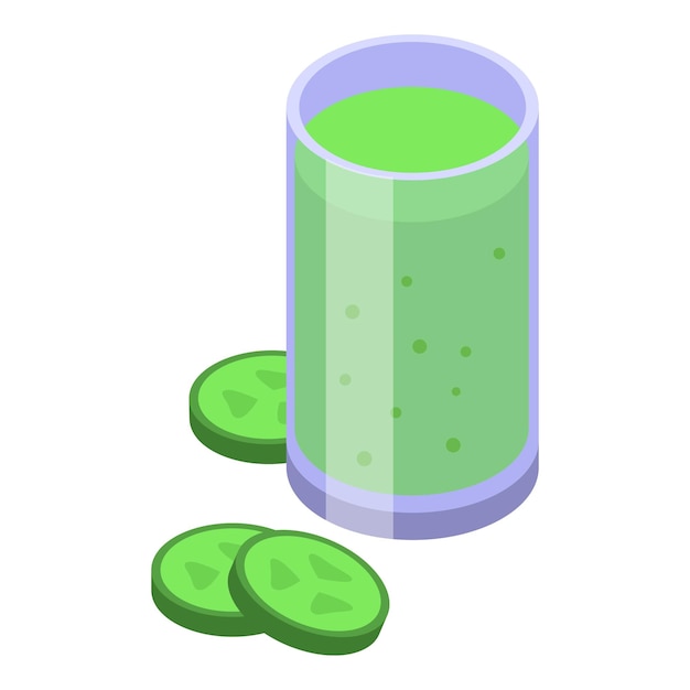 cucumber smoothie icon isometric vector diet food cook healthy