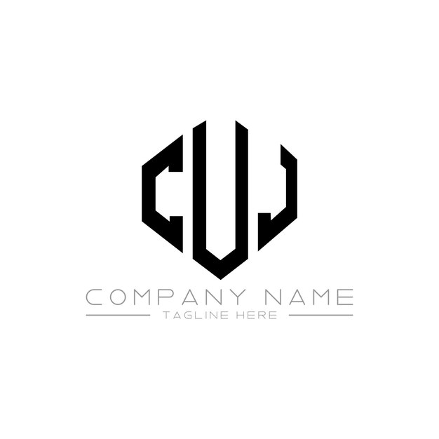 CUJ letter logo design with polygon shape CUJ polygon and cube shape logo design CUJ hexagon vector logo template white and black colors CUJ monogram business and real estate logo