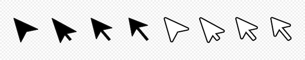 Cursor icon set black color flat style