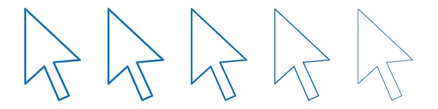 cursor icon symbol collection thin outline set