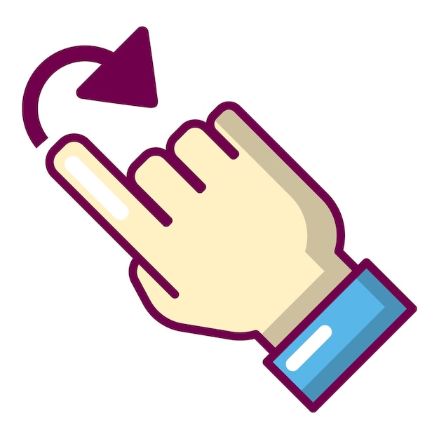 cursor turn icon cartoon illustration of cursor turn vector icon for web