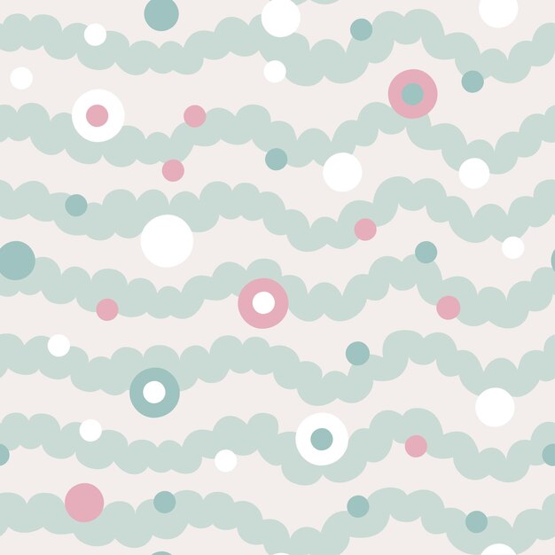 Curve wavy lines and bubbles pattern