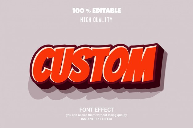 Custom, editable text effect style