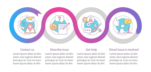 Customer support vector infographic template